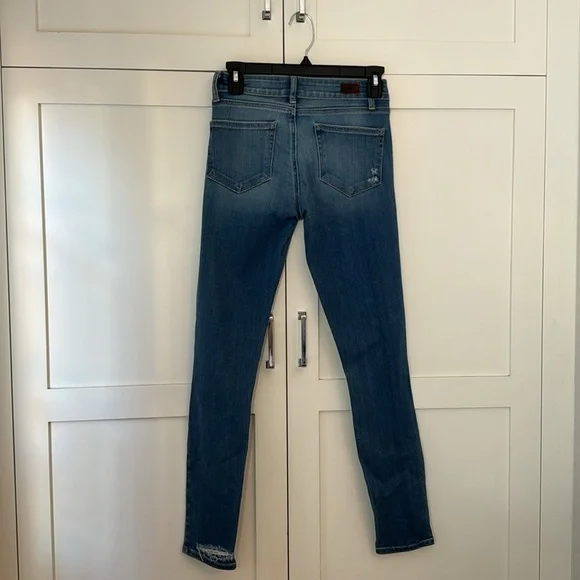 Paige Medium Blue Denim skinny Jeans Holes size 28 New - Picture 9 of 12